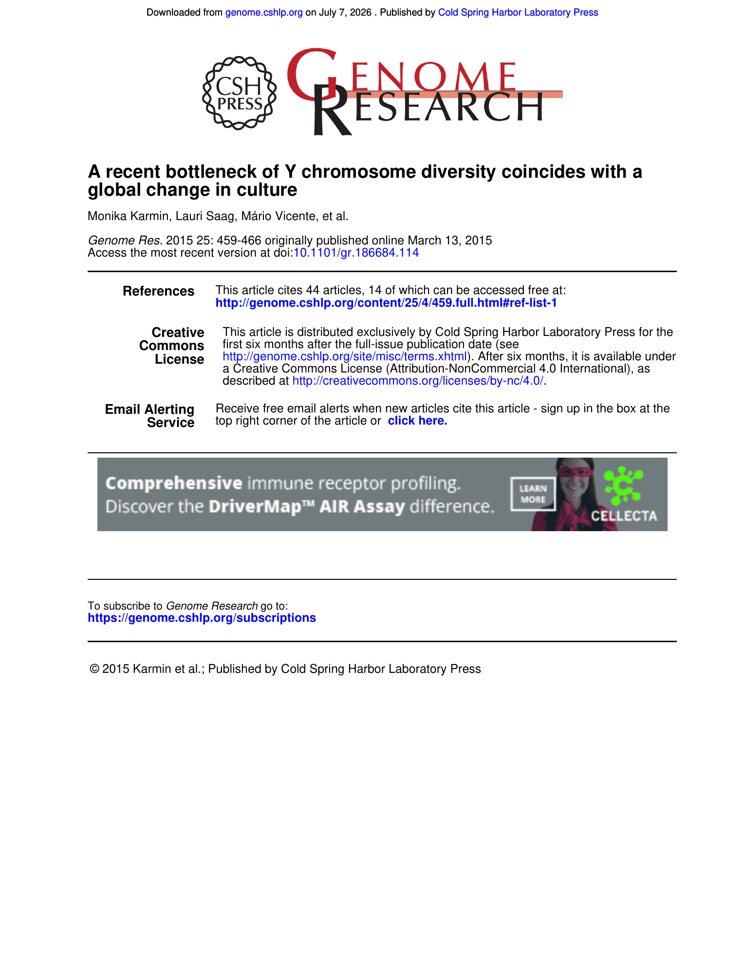 Karmin et al. 2015, page 1 of 9